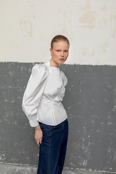 KAMEYA BEL VURGULU BLUZ 26W10816