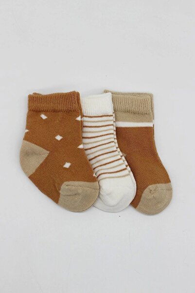 ALFA AKSESUAR 03 Bistyle 3-Piece Combed Cotton Men's Socks 10111 Mustard