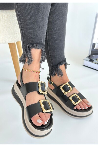 Erbilden Black Skin Sandals