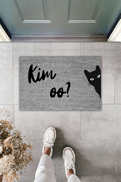 Dormot Dekoratif Dijital Paspas Gri Kim OOO Kapı Önü Paspası 70x45cm