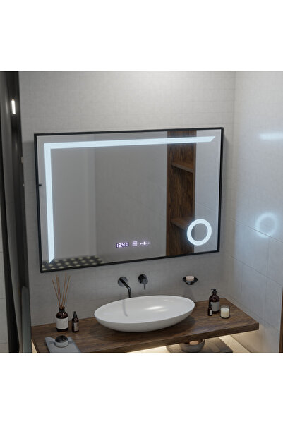 Alessandro DESIGN Oglinda LED Senzor MotionGlow Sofia cu functie Dezaburire Termometru Ceas 110x75 cm , Dimabila