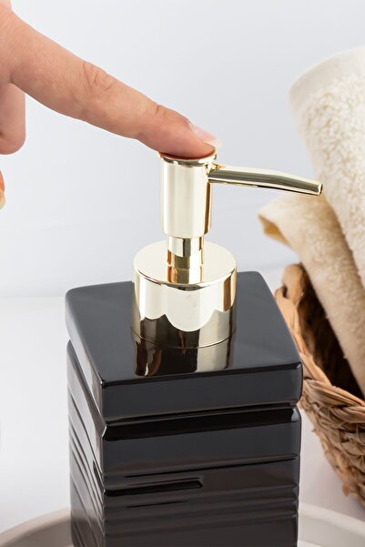 Porsima 3206 Porcelain Liquid Soap Dispenser - Countertop Bathroom Kitchen Sink Soap Dispenser - 275 Cc