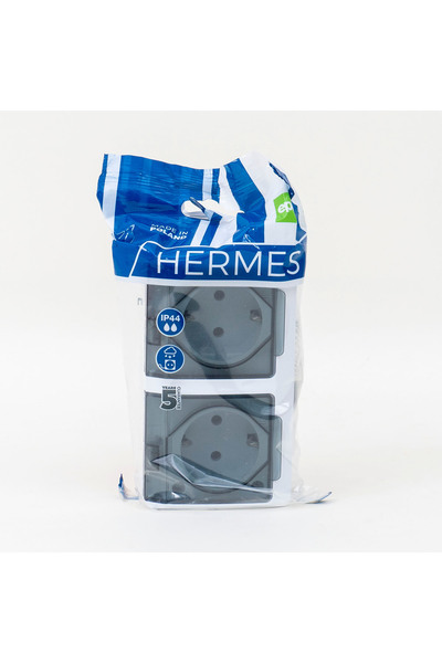 Hermes Priză dublă transparentă cu capac HERMES, 16A/250, IP44 ELPL-0325-01