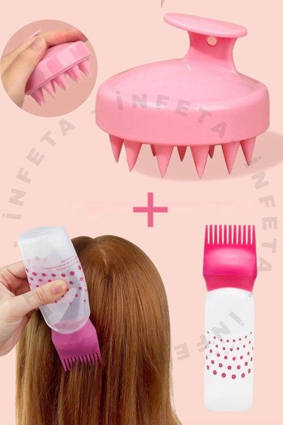 İnfeta Set de piele - Sticluță pentru vopsirea părului cu pieptene, aplicator...