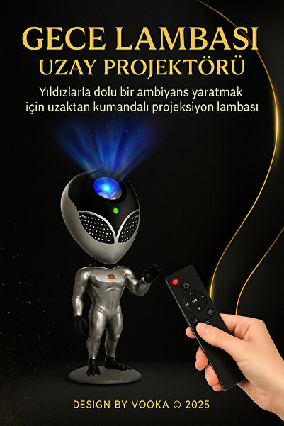 MO DOU Uzay Temalı Gece Lambası & Projektör | Kumandalı Yıldızlı LED Atmosfer Işığı | Çocuk & Yetişkin Uyku