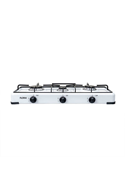 Floria 3-burner gas stove, cylinder supply, white ZLN7139
