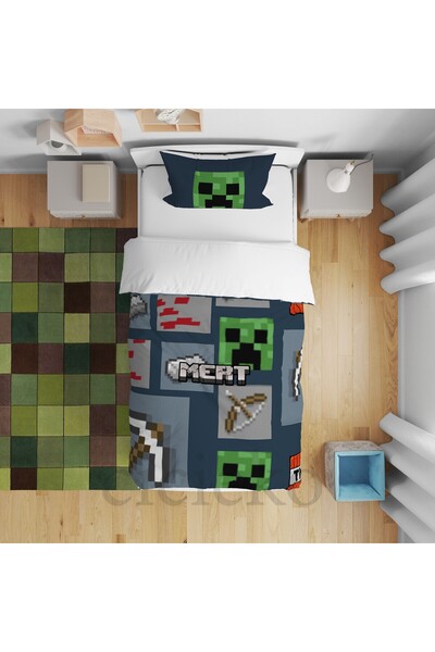 CİCİ EKO Mınecraft İsimli Yatak Örtüsü, Yastık Kılıfı