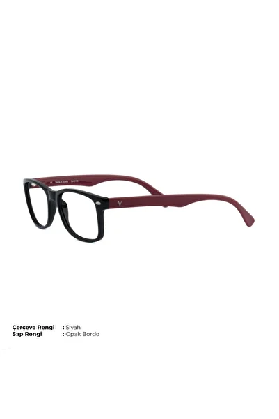 Vinaldi Vi 2011 C.0105 51 Ekt Unisex Blue Light Protection Screen Glasses (Black/Burgundy Sap)