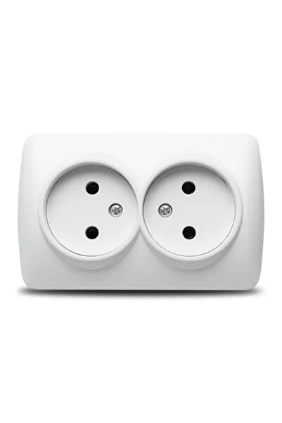 Horoz Priză dublă aparentă, Eva 16A, 250V EXT112-003-0002