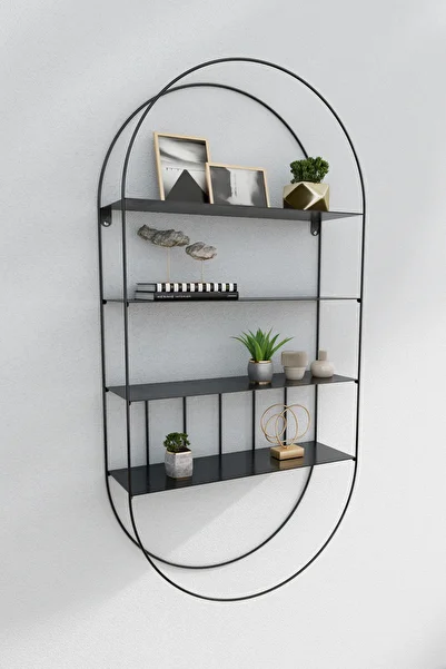 Marsah Home Arcadia metal shelf, matte black, 100x50x15 cm
