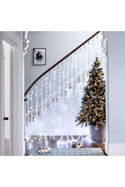 SDX Market Instalație de Crăciun 3,5 m x 0,7 m, Cortină cu franjuri, Alb rece...