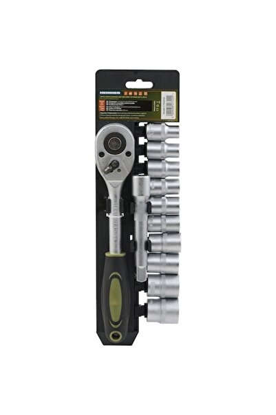 Heinner 12-piece CR-V set, 1/2", 10 socket wrenches 10-24 mm, 1/2" reversible ratchet wrench, bar