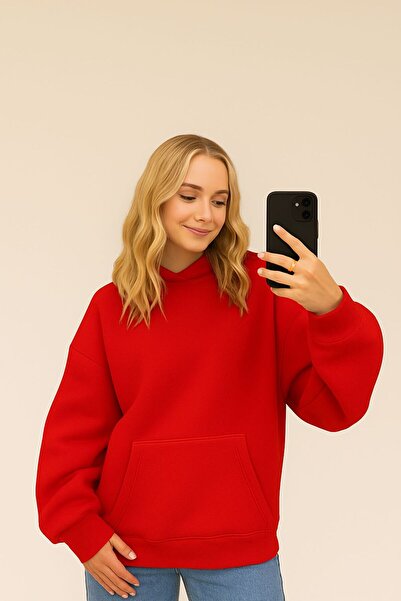 E-ROMA Hanorac unisex din bumbac pieptănat cu 3 fire