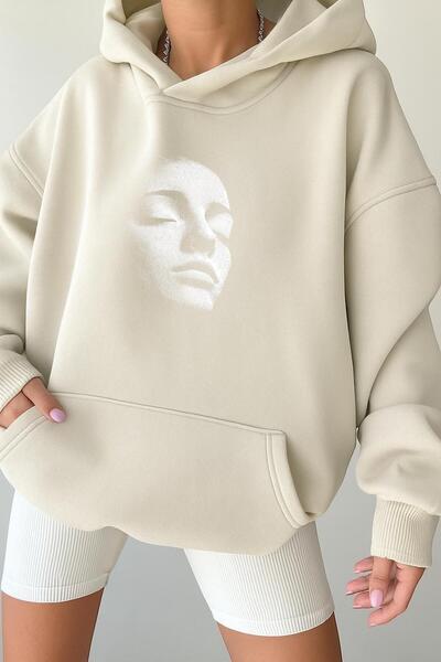 DM DOLCE MORE سترة رياضية بغطاء للرأس للجنسين من القطن الممشط بثلاث خيوط