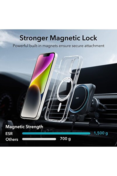 ESR iPhone 14 Max Classic Hybrid Case with HaloLock - Clear, Acrylic