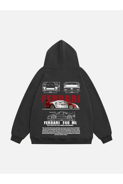 Mad&Calf سويت شيرت فلير كبير الحجم مطبوع عليه F40 ML للجنسين