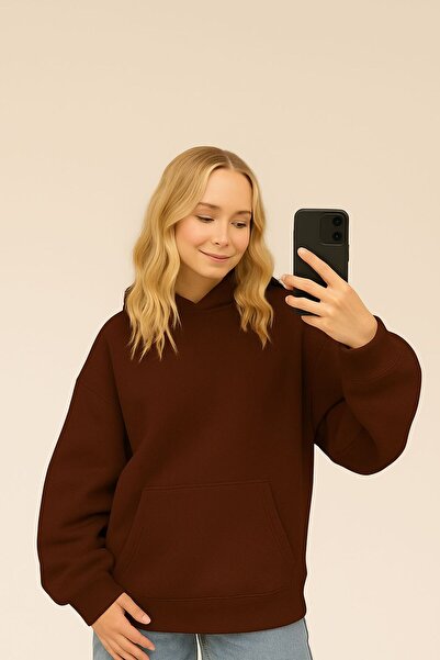 DM DOLCE MORE سترة رياضية بغطاء للرأس للجنسين مصنوعة من القطن الممشط بثلاث خيوط