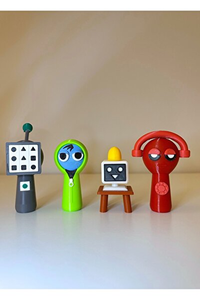 You Toys مجموعة سبرونكي مكونة من 4 ألعاب شخصيات فاخرة/غير مطلية/7-8 سم