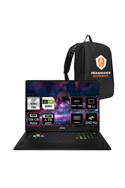 MSI Vector 18 HX AI Ultra 9 275HX 128GB 4TB SSD RTX5080/12GB 175W 18" QHD+ 24...