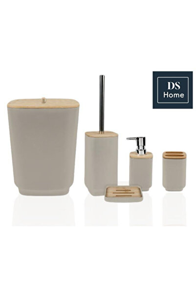 DS Home&Design 5 Piece Bathroom Set Beige Lisa Square