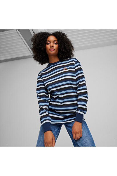 Puma Mens DOWNTOWN 180 Striped T-Shirt - Blue