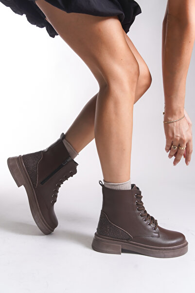 Riccon Elyediane Kadın Postal Bot 001201 Kahverengi Cilt