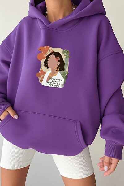 BENROMA Flowered Women's Unisex Hooded Sweatshirt