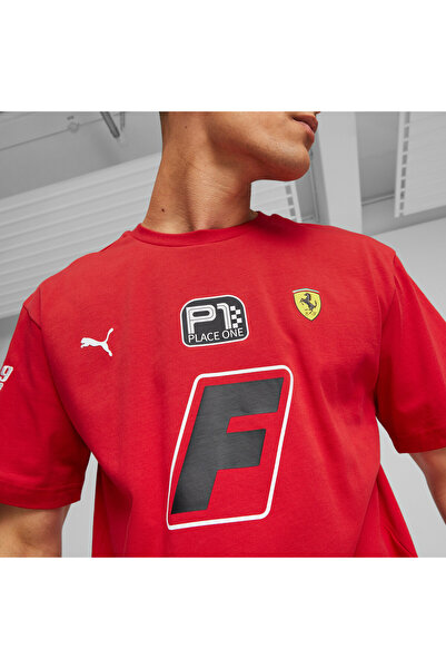 Puma Mens Scuderia Ferrari Race Garage Crew T-Shirt - Red