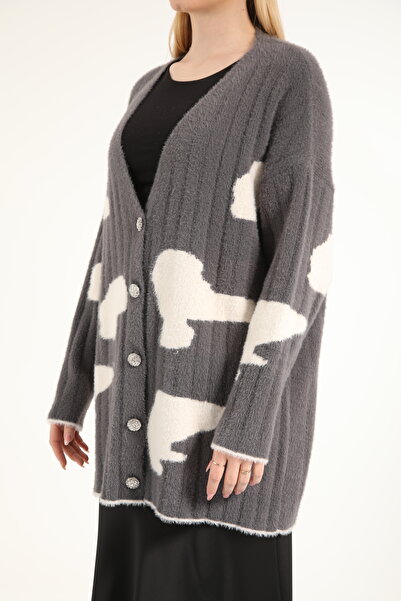 Suede Style 40974 - Stylish Comfortable Patterned Women's Knitwear Jacket