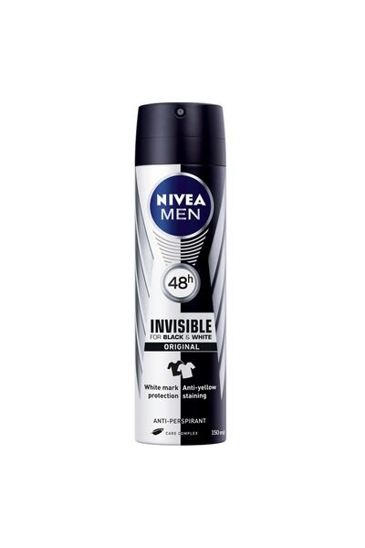 NIVEA Deodorant spray Deo masculin Invisible for Black&White Power, 150 ml