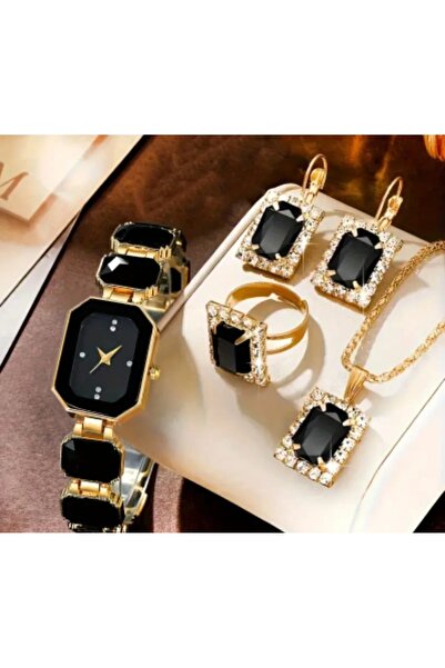 YUNİCCİ & CO SİYAH SAAT TAKI SET