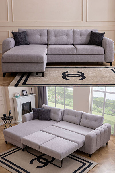 Yakamoz home Cemre Yatak ve Baza mekanizmalı Köşe Koltuk Takımı Sol Köşe