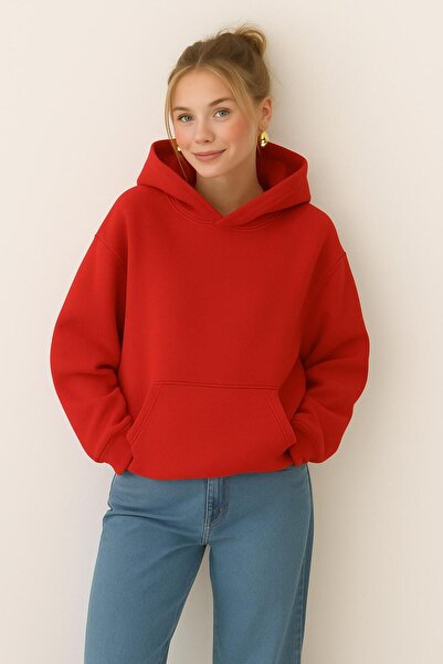 DM DOLCE MORE سترة رياضية بغطاء للرأس للجنسين مصنوعة من القطن الممشط بثلاث خيوط