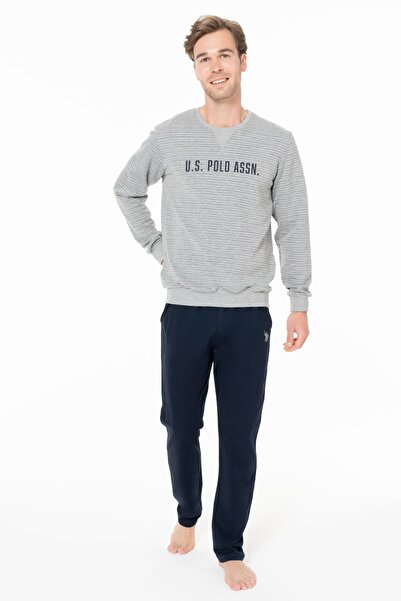 U.S. Polo Assn. U.S. Polo Assn. 18934 Men's Long Sleeve Crew Neck Comfortable Home Wear-Grimelange