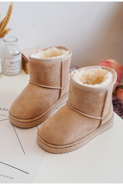 Rock and Joy Kids’ Short Winter Boots for Boys & Girls – Faux Suede, Warm Lining
