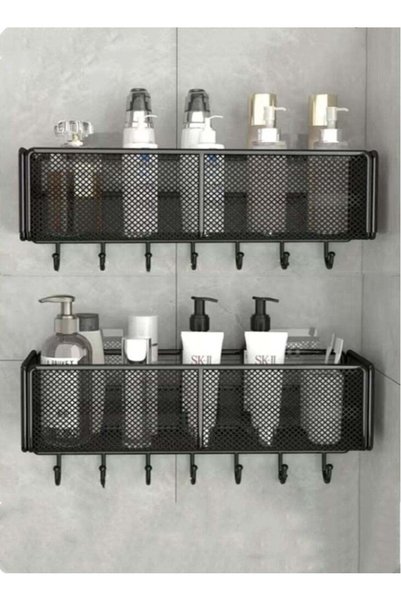 Generic 2-Piece Bathroom Rack Shower Shampoo Organizer Wall Mounted Storage R...