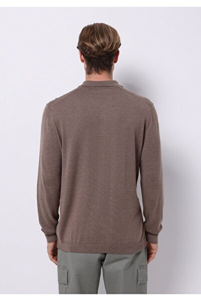 Colin's Regular Fit Polo Neck Jacquard Men's Beige Sweater