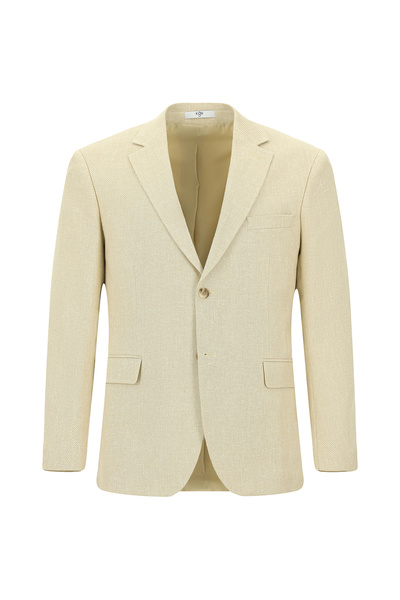 Kiğılı Patterned Linen Blend Classic Jacket