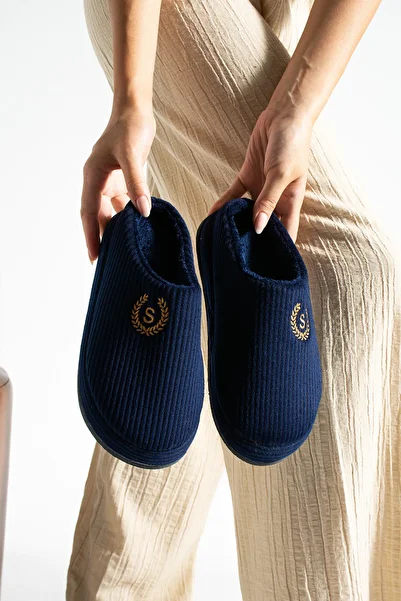 SWORD Embroidered Velvet House Slippers |   Winter Unisex House Slippers |   Non-Slip Base