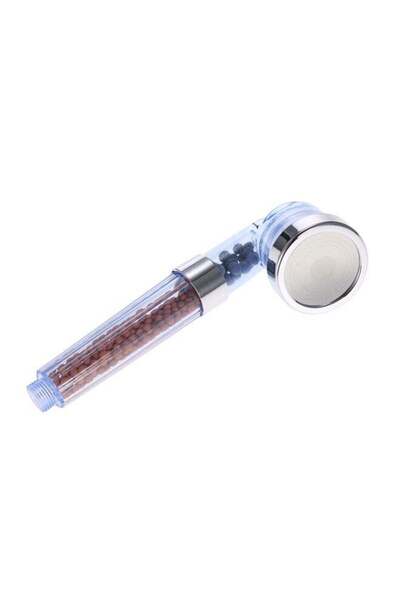 Generic Handheld Water-Saving Bath Shower Nozzle Filter Head Silver/Clear