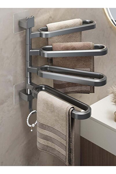 Generic Swivel Towel Rack,Thicken 4-Arm Towel Bar,Space Saving Wall Mounted T...