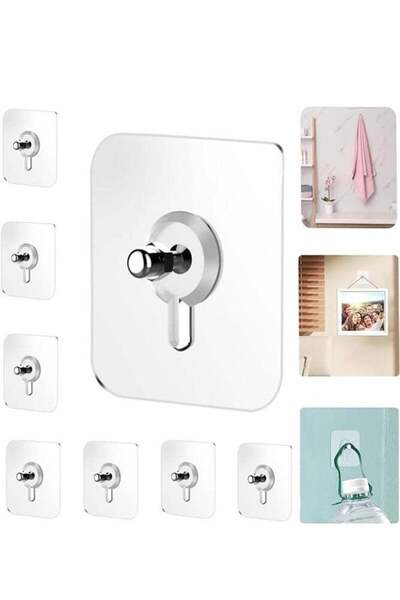 Generic 8pcs Self-Adhesive Wall Hooks – Heavy Duty No Drilling Required for H...