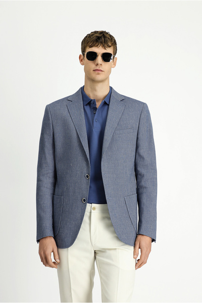 Kiğılı Αθλητικό μπουφάν Muscle Fit με ριγέ σχέδιο από λινό μείγμα