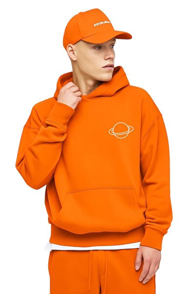 BENROMA سترة رياضية بقلنسوة يونيسكس من القطن الممشط بثلاث خيوط ماركة ساتورن