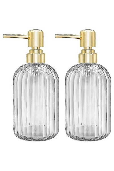 Generic Vitacelli 2PACK 18 Oz Glass Soap Dispenser with Rust Proof Stainless Steel Pump, Home Appliances Ac