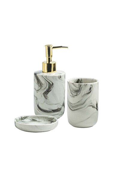 Generic 3pcs Bathroom Accessories Set,Ceramic Bathroom Soap Dispenser,Soap Di...