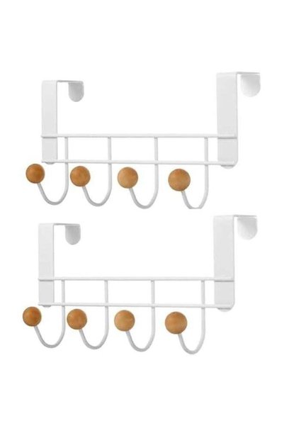 Generic 2Pack Over The Door Hooks, White Door Hangers for Hanging Towels, Clo...