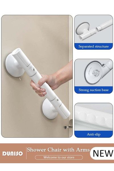Generic Bathroom Suction Cup Shower Handrail for Disabled and Elderly Removab...