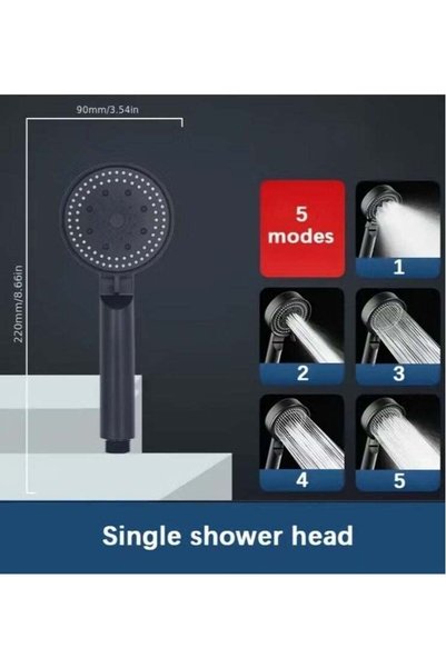 Generic High-Pressure Shower Head with 5 Modes – Wall Mounted, Handheld Filte...