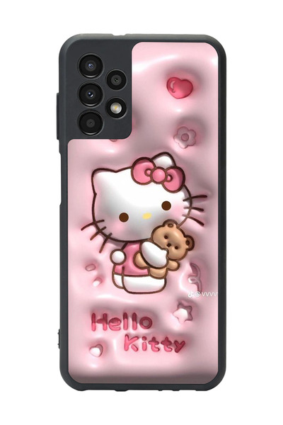 Aksel Kılıf Samsung Galaxy A13 Compatible Printed, Matte Black, Soft Silicone, Protective, Shock Absorbing Cover, Case